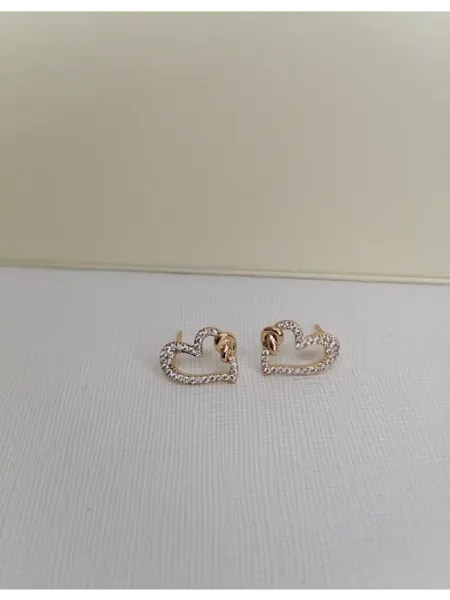 THE DIVA'S JEWELS Пусеты сердечки бижутерия