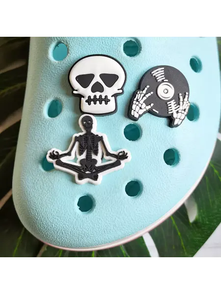 Fun_Jibz Джибитсы мужские для crocs скелет череп