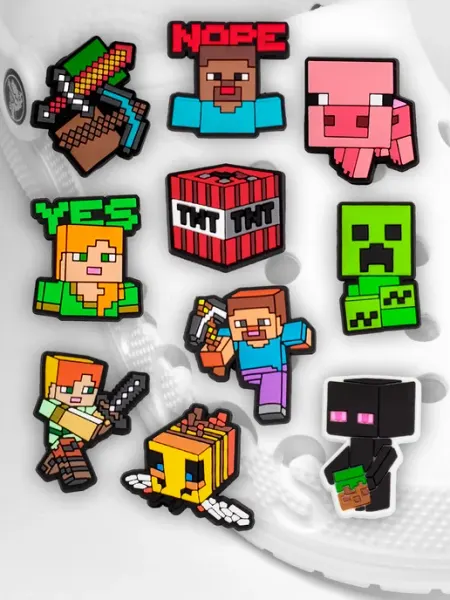 Jibba 10 штук джибитсы на crocs Minecraft