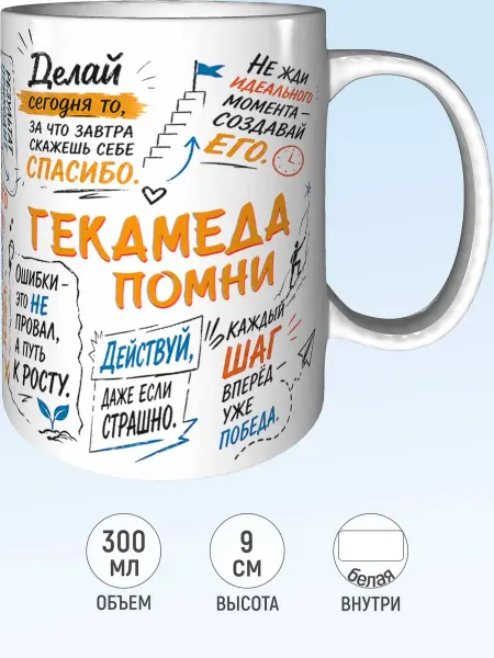 MadePrint Кружка мотивационная Гекамеда - белая внутри
