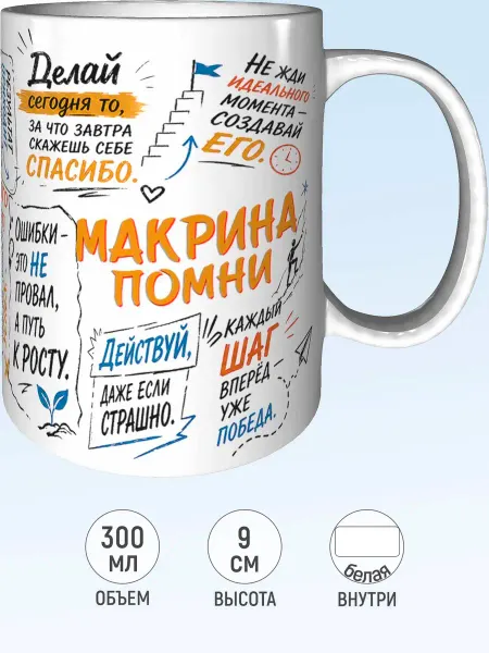 MadePrint Кружка мотивационная Макрина - стандартная