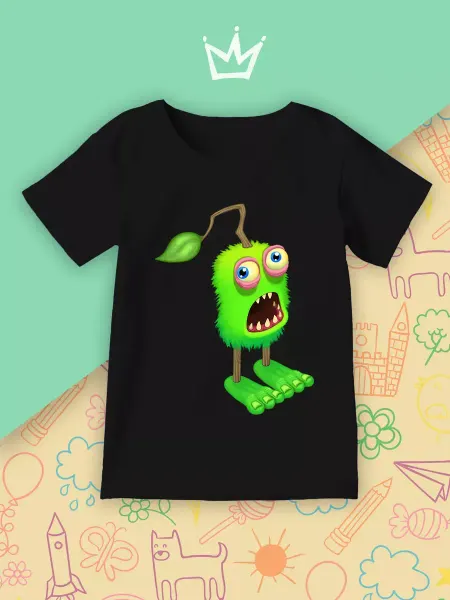 Каждому своё Cartoons Футболка My Singing Monsters Зеленый Монстр Детская Одежда