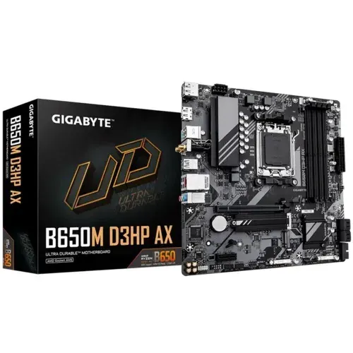 Материнская плата GIGABYTE B650M D3HP AX (AM5, mATX, B650, 4xDDR5, DP+HDMI, RTL) (B650M D3HP AX)