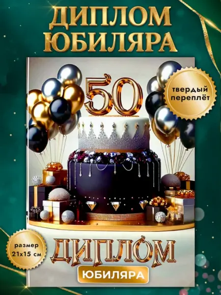 Диплом похвальный подарочный с юбилеем 50 лет