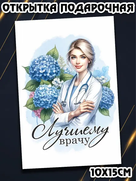 Podarkez Сувенир врачу женщине оригинальная открытка большая