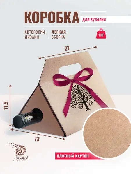 ЛАКАРТ ДИЗАЙН Подарочная упаковка для бутылки "Алко-Пак"