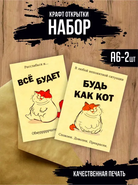 Эллот Набор открыток "Коты" 2 шт