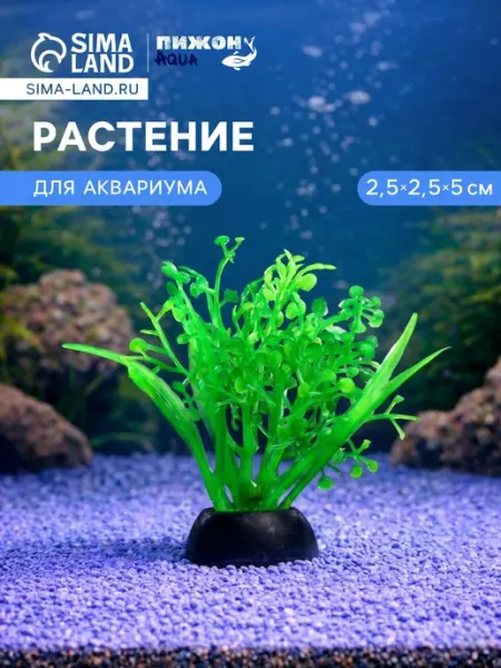 АВЕЛУС Растение искусственное аквариумное, 5 см, зелёное
