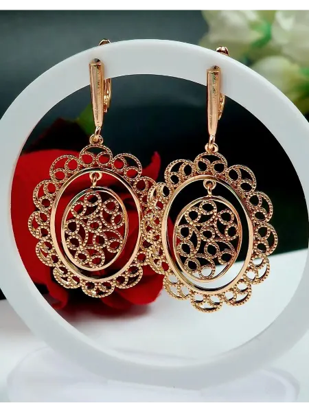 Без бренда Серьги бижутерия ажурные 5.5 см