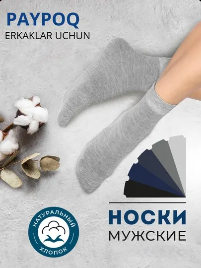 Носки мужские, 5 пар, средней длины