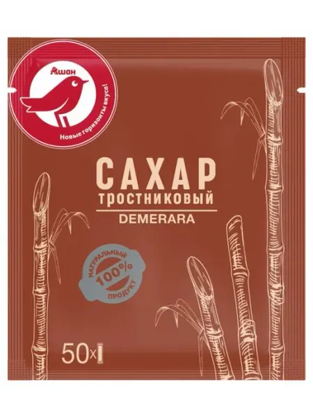 Сахар Красная птица тростниковый в стиках 5 г х 50 шт