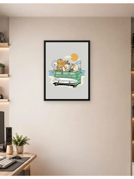 Postersbase Декор для интерьера Кот-путешественник 30x40