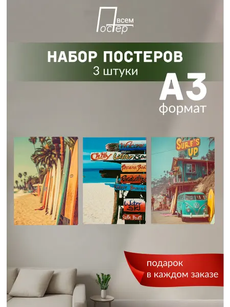 Постер всем Интерьерные постеры на стену Майами