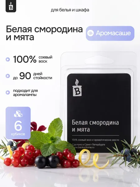 Banka_home Саше для белья в шкаф и аромалампы "Белая смородина и мята"
