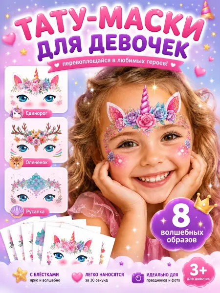 Переводные татуировки для девочек маска