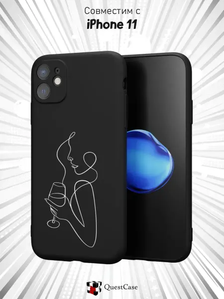 QuestCase Чехол на Apple iPhone 11 с принтом Силуэт