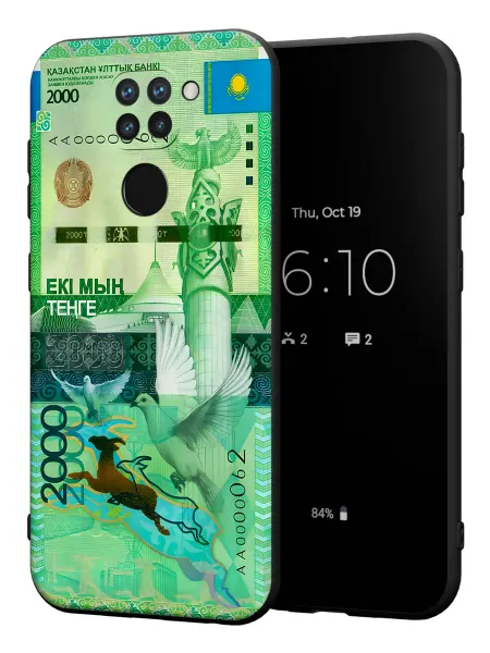 PBl store Чехол на Xiaomi Redmi Note 9 с принтом 2000 тенге
