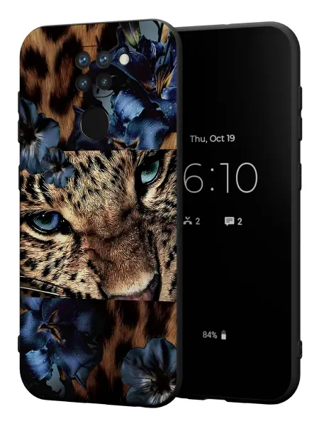 PBl store Чехол на Xiaomi Redmi Note 9 с принтом Леопард