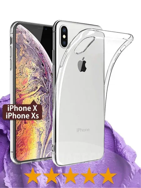 ЧЕХОЛБЕРИ Прозрачный силиконовый чехол на Apple iPhone X, iPhone Xs