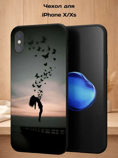 Case Style Чехол на iPhone X и XS с принтом Силуэт девушки