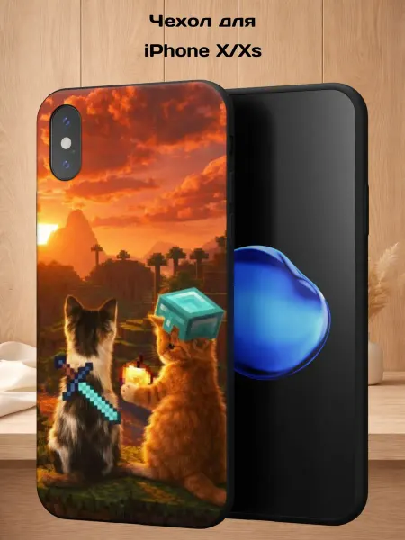 Case Style Чехол на iPhone X и XS с принтом Майнкрафт