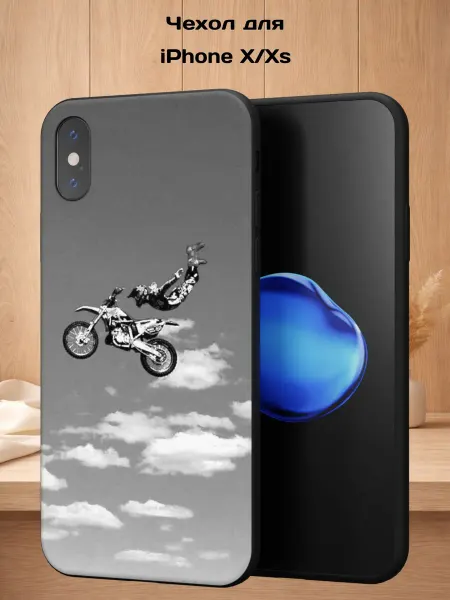 Case Style Чехол на iPhone X и XS с принтом Мотоспорт