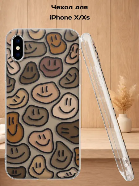 Case Style Чехол на iPhone X и XS с принтом Смайлы
