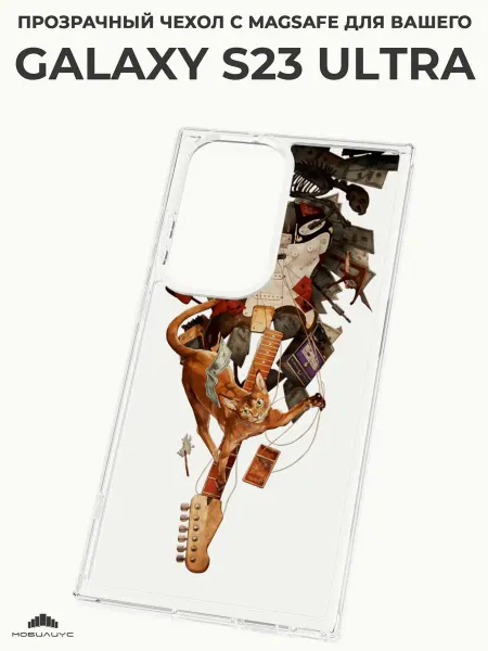 Мобилиус Чехол-бампер на Samsung S23 Ultra с принтом Коллаж