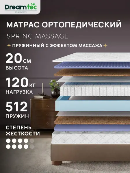 Dreamtec Матрас 85х200 пружинный ортопедический