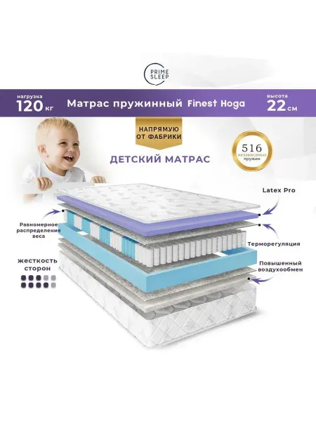 Prime Sleep Матрас 90х170 пружинный ортопедический