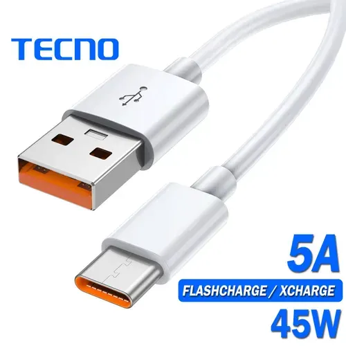 Кабель TECNO USB 5A Type-C FlashCharge Xcharge, 1м