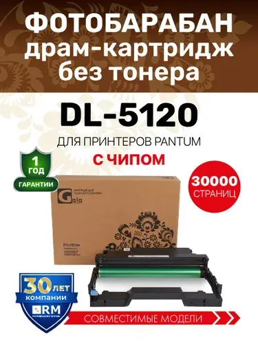 Фотобарабан GalaPrint DL-5120 для принтеров Pantum BP5100/BM5100 30000 копий лазерный, совместимый