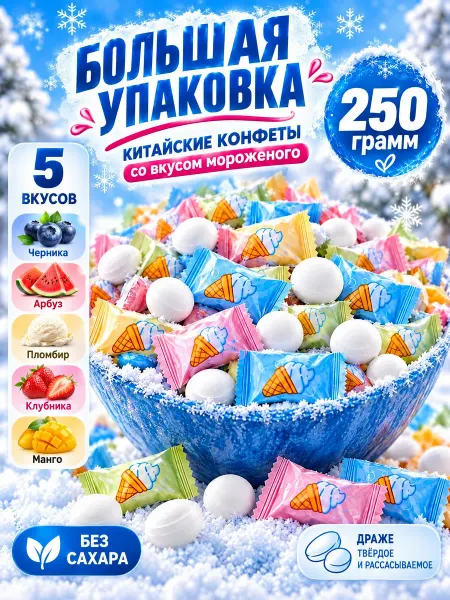 BOOMBOO Китайские конфеты со вкусом мороженого 500 гр