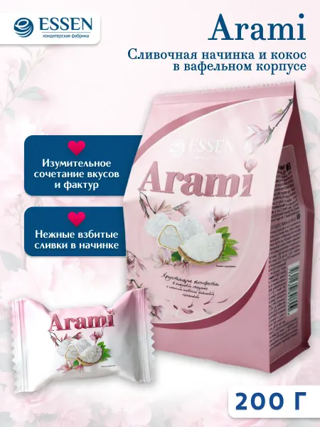 ESSEN Конфеты Арами с кокосовой стружкой 200гр