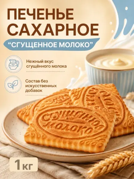 Omelie Печенье сахарное со сгущенным молоком 1 кг