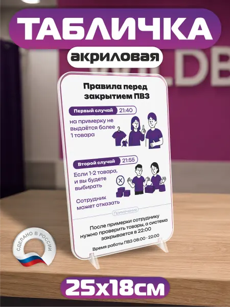 Твой ПВЗ Акриловый постер ПВЗ Wildberries Правила перед закрытием