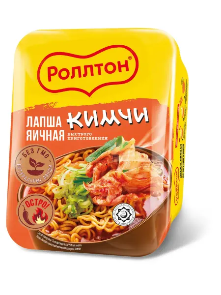 Лапша быстрого приготовления Роллтон яичная со вкусом кимчи
