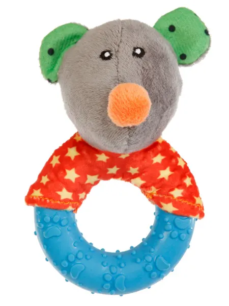 ZooZOOzoo Мышка с кольцом для собак, 13х8х9см