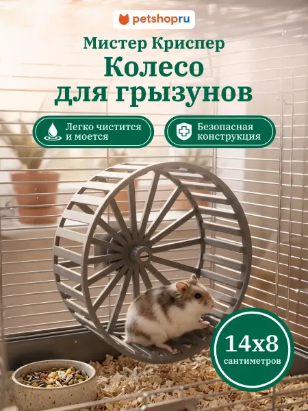 MR.Crisper Колесо для хомяка и грызунов пластик Мистер Криспер 14см