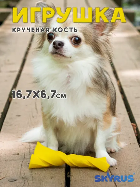SKYRUS Крученая кость для собак резиновая 16.7х6.7х4.7см
