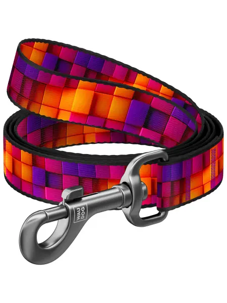 Waudog Поводок для собак Nylon, Кубы 3Д, M (20мм(200см))
