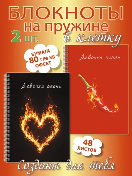 Газета Крот Блокноты А5 в клетку на пружине 2 шт