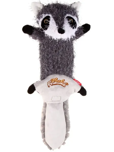 Gigwi Игрушка-шкурка Plush Friendz Енот для собак с пищалкой 37см
