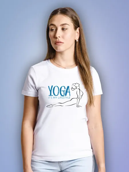 Aika "Яркость и стиль в спорте" Футболка "Йога" - "Yoga its my lifestyle"