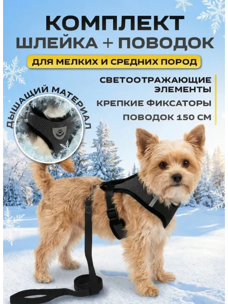 IBEO Шлейка с поводком для собак и кошек