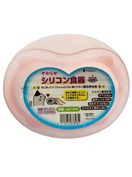 Japan Premium Pet Силиконовая миска 310 мл для кошек. Розовая