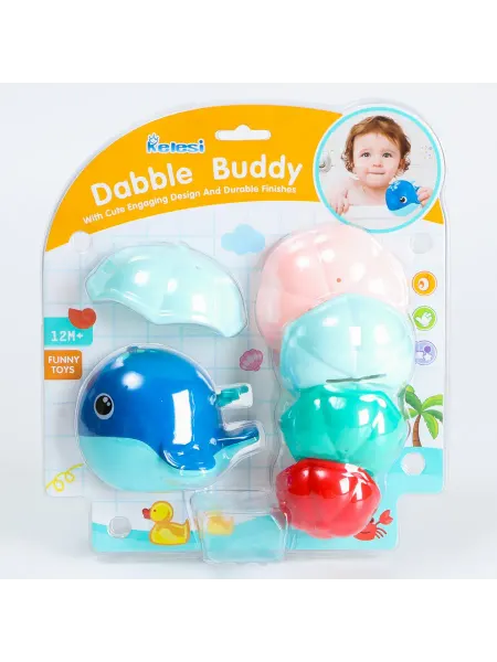 Игрушки для ванны Кит-брызгалка и 5 стаканчиков