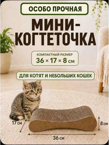 ТехноКрой Когтеточка для кошек лежанка из гофрокартона фигурная