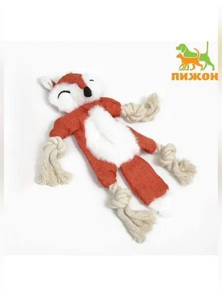 Сималенд Мягкая игрушка "Лиса" с пищалкой для собак