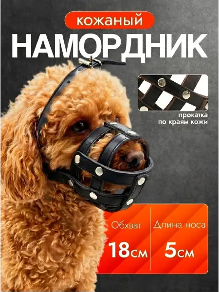 Кадет Намордник для собак мелких пород кожаный